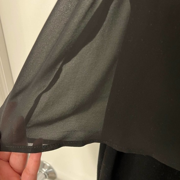 Mango Black Overlay Layered Mini Sleeveless Dress Medium - Picture 4 of 6